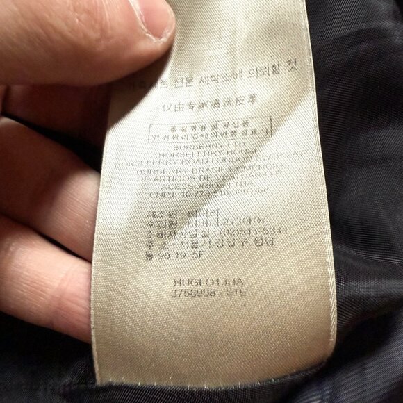 Burberry Black Leather Sleeves Wool Tweed Coat - Picture 10 of 15